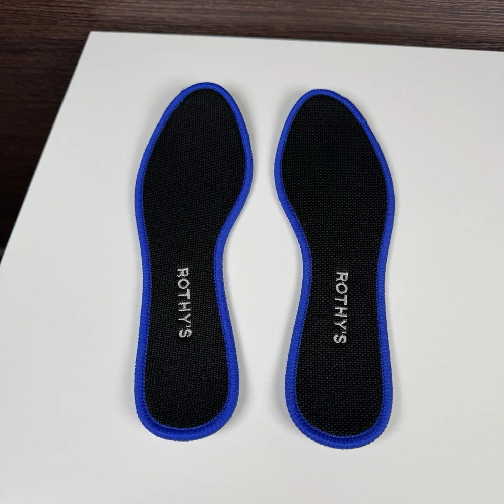 Rothy's The Flat Round Toe Womens Sz 8.5 US Black Blue Halo Ballet Flats Shoes